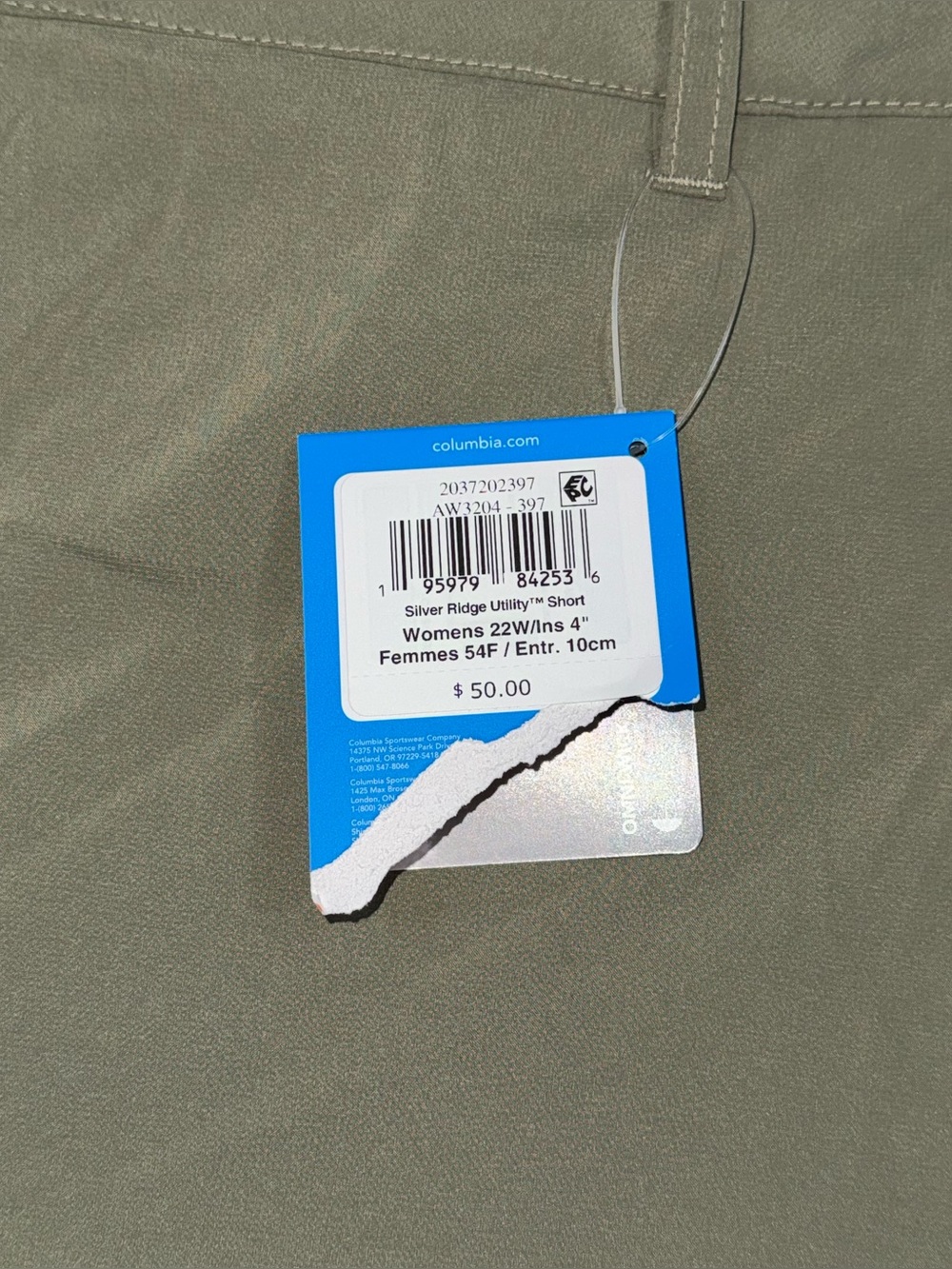 Columbia Silver Ridge Utility Shorts NWT Green Size 22W 4" Hiking Outdoor Active - Picture 4 of 8
